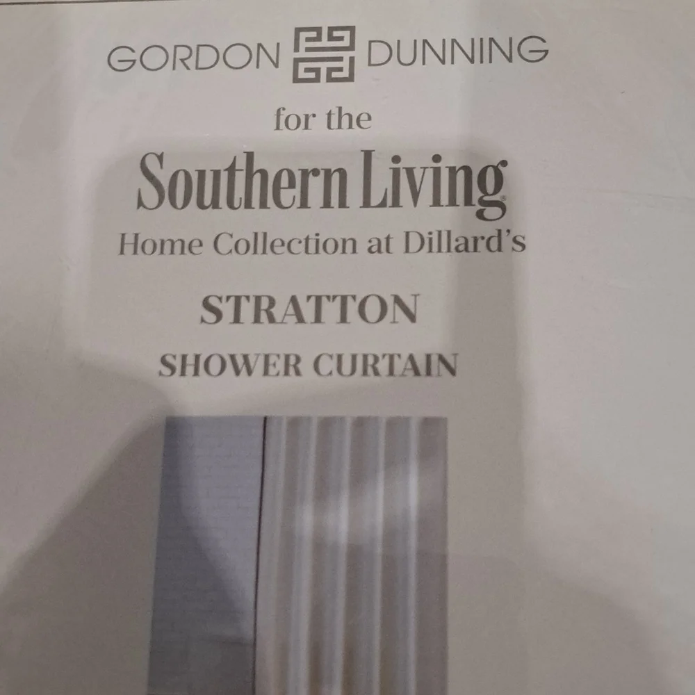 Southern Living Gordon Dunning Stratton Velvet Trimmed Waffle Shower Cur…